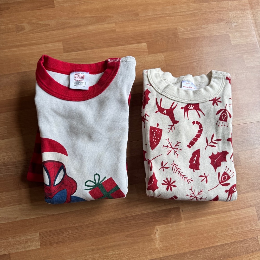Hanna Andersson/marvel holiday Spider-Man long sleeve PJ bundle size 8 unisex